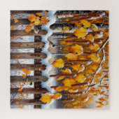 Snow-Capped Fence With Birds ジグソーパズル (横)