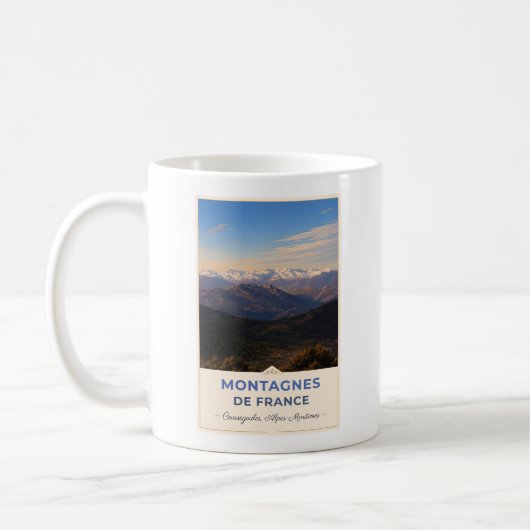 Snow-Capped Peaks of the French Alps コーヒーマグカップ (左)