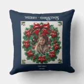 Snow Christmas Bear Throw Pillow クッション (裏面)