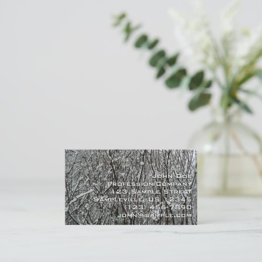 Snow Covered Branches Winter Abstract 名刺 (スタンド正面)