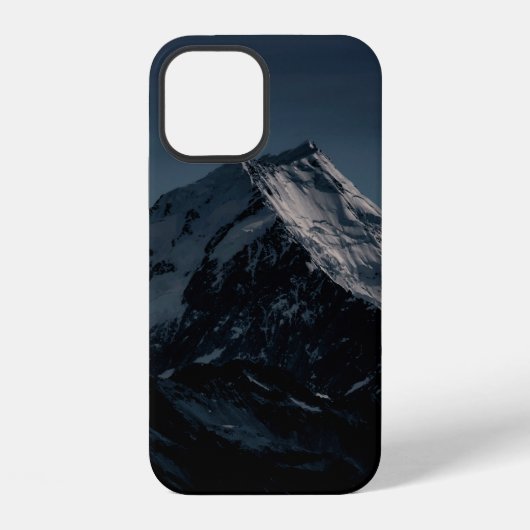 SNOW COVERED MOUNTAIN DURING NIGHTTIME iPhoneケース (裏面)