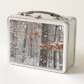 Snow Covered Oak Trees Winter Nature Photography メタルランチボックス (正面)