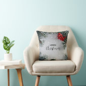 Snow-Covered Pine, Holly Berries, Non Photo クッション (椅子)