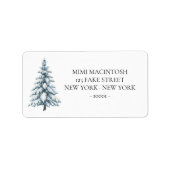 Snow Covered Tree Winter Address Labels ラベル (正面)