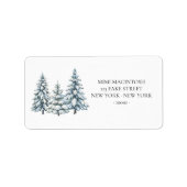 Snow Covered Trees Winter Address Labels ラベル (正面)