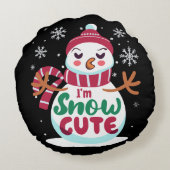 Snow Cute! クリスマスの冬の魅力に包まれて ラウンドクッション (裏面)