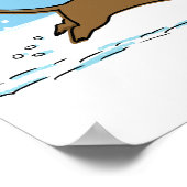 Snow Dachshund - Happy Winter Wiener Dog Holiday ポスター (角)