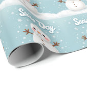 Snow Day Snowman Christmas Wrapping Paper ラッピングペーパー (ロールコーナー)