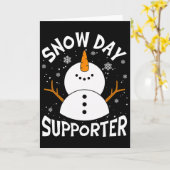 Snow Day Supporter Snowflake Funny Teacher Christm カード (黄色い花)