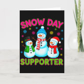 Snow Day Supporter Snowflake Funny Teacher Christm カード (正面)