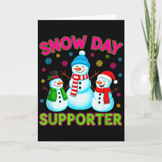 Snow Day Supporter Snowflake Funny Teacher Christm カード (正面)