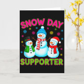 Snow Day Supporter Snowflake Funny Teacher Christm カード (黄色い花)
