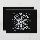 Snow Day Supporter Snowflake Winter Let It Snow サンキューカード (正面/裏面)