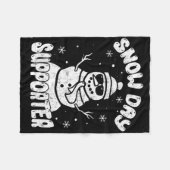 Snow Day Supporter Teacher Student Snowman Winter  フリースブランケット (正面(横))