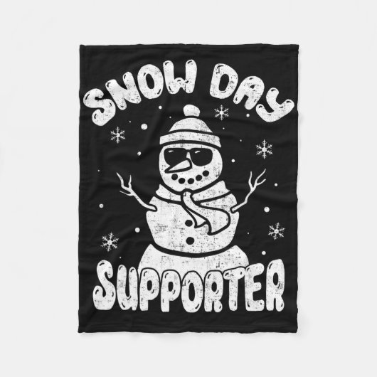 Snow Day Supporter Teacher Student Snowman Winter  フリースブランケット (正面)