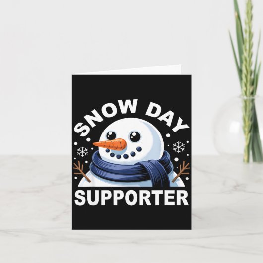 Snow Day Suprter Fun Snowman Design For Winter Lov カード (正面)