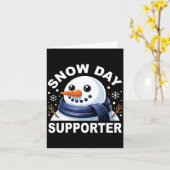 Snow Day Suprter Fun Snowman Design For Winter Lov カード (黄色い花)