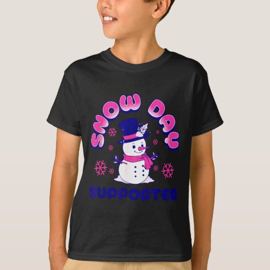 Snow Day Suprter, Funny Teacher Snowman Christmas Tシャツ (正面)