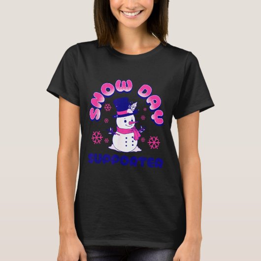 Snow Day Suprter, Funny Teacher Snowman Christmas  Tシャツ (正面)