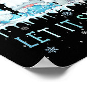 Snow Day Suprter Let It Snow Cute Blue Gnome Xmas  ポスター (角)