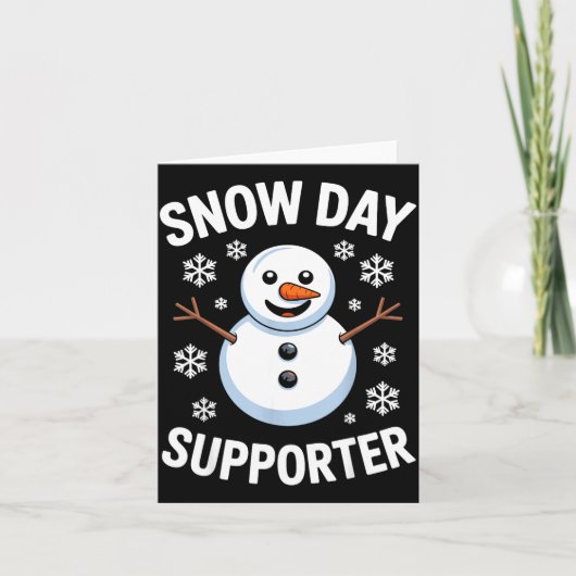 Snow Day Suprter Snow Snowflake Snowman Winter Tea カード (正面)