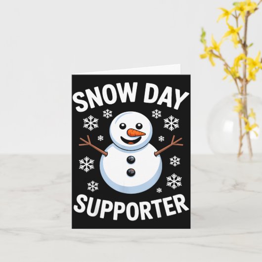 Snow Day Suprter Snow Snowflake Snowman Winter Tea カード (黄色い花)