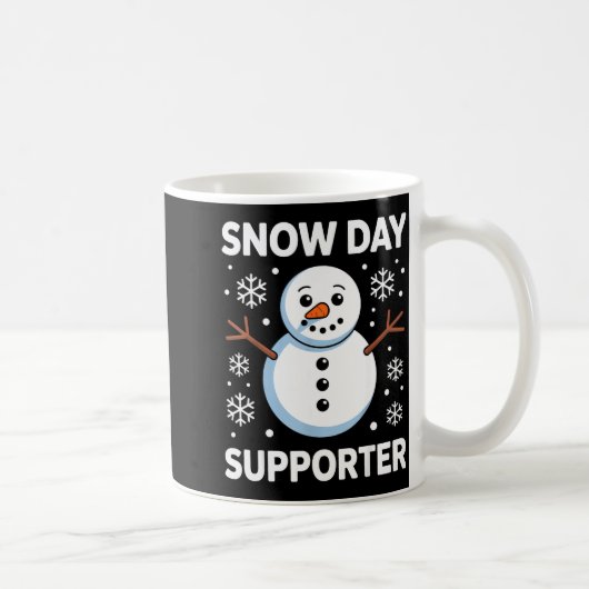 Snow Day Suprter Snow Snowflake Snowman Winter Tea コーヒーマグカップ (右)