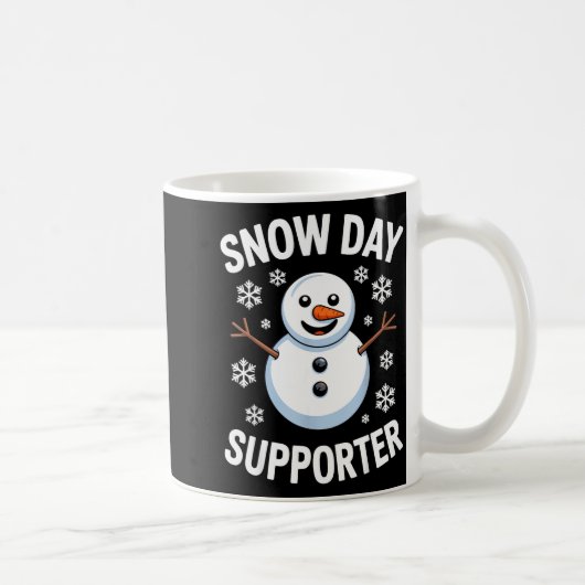 Snow Day Suprter Snow Snowflake Snowman Winter Tea コーヒーマグカップ (右)