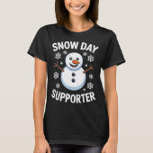 Snow Day Suprter Snow Snowflake Snowman Winter Tea Tシャツ (正面)