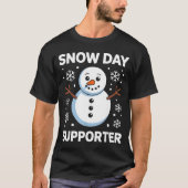 Snow Day Suprter Snow Snowflake Snowman Winter Tea Tシャツ (正面)