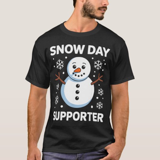 Snow Day Suprter Snow Snowflake Snowman Winter Tea Tシャツ (正面)