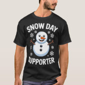 Snow Day Suprter Snow Snowflake Snowman Winter Tea Tシャツ (正面)