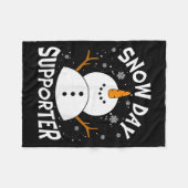 Snow Day Suprter Snowflake Funny Teacher Christmas フリースブランケット (正面(横))