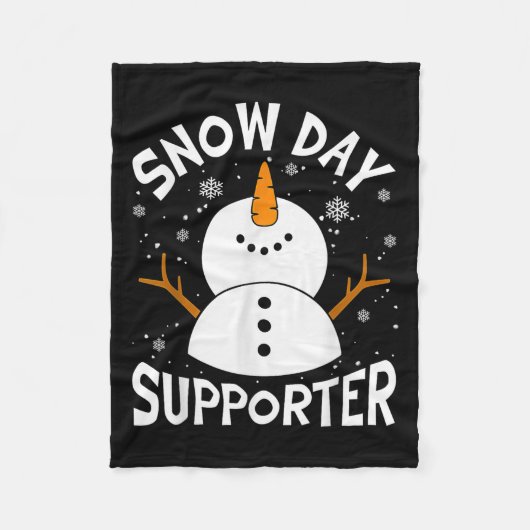 Snow Day Suprter Snowflake Funny Teacher Christmas フリースブランケット (正面)