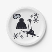 Snow designs of different items ペーパープレート (正面)