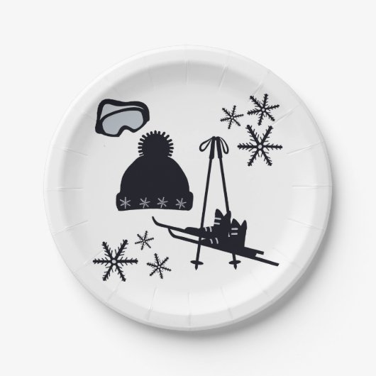 Snow designs of different items ペーパープレート (正面)