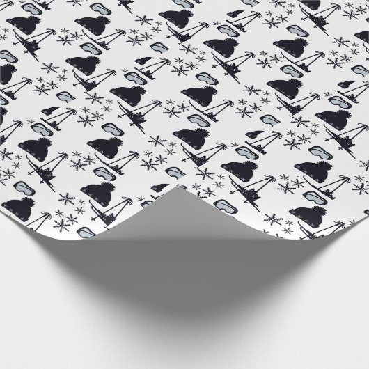Snow designs of different items ラッピングペーパー (角)