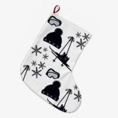 Snow designs of different items ラージクリスマスストッキング (正面 (吊り時))