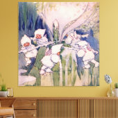 Snow Faeries Making Snow キャンバスプリント (インサイチュ (リビング))