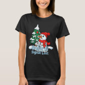 Snow-fi Signal Lost Funny Snowman Christmas Art Tシャツ (正面)
