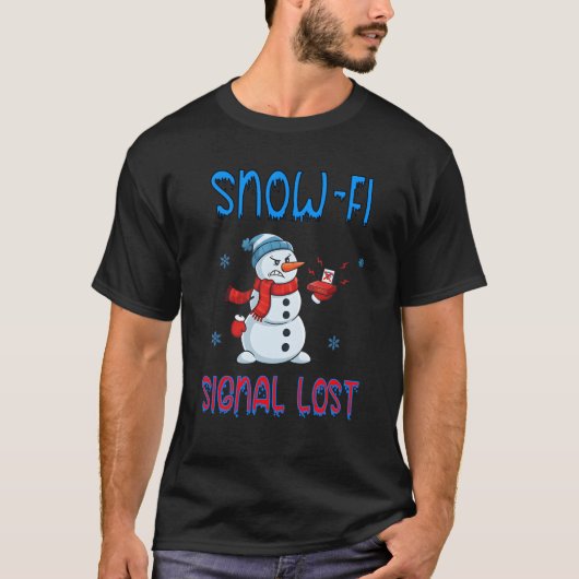 Snow-Fi Signal Lost Funny Winter T-Shirt Tシャツ (正面)