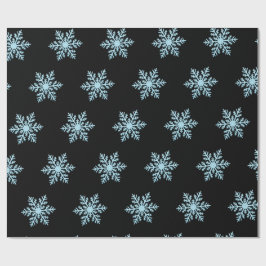Snow Flake Wrapping Paper On Black Backing ラッピングペーパー