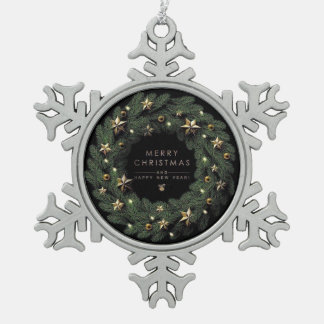 Snow flakes framed ornament スノーフレークピューターオーナメント