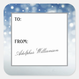 Snow Flurry Christmas Gift Label スクエアシール