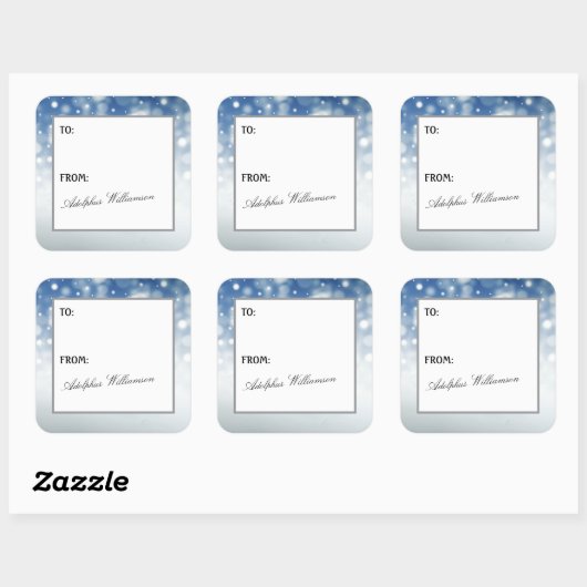 Snow Flurry Christmas Gift Label スクエアシール (シート)