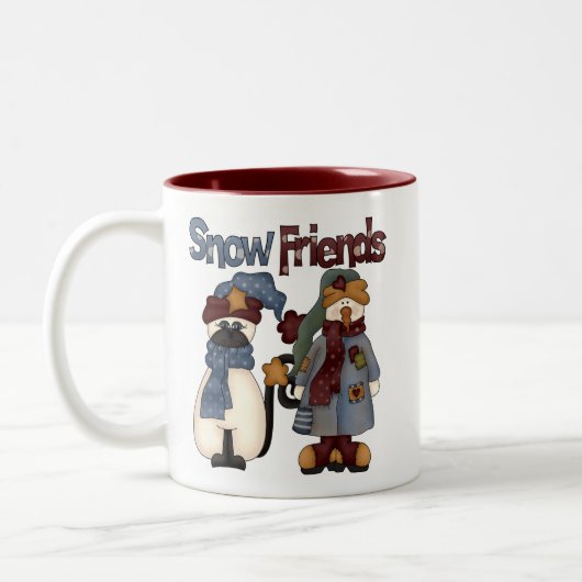 Snow Friends Tシャツとギフト ツートーンマグカップ (左)