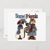 Snow Friends Tシャツとギフト ポストカード (正面/裏面)