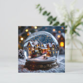 Snow glob Vintage Train Christmas Personalized シーズンカード (スタンド正面)