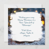 Snow glob Vintage Train Christmas Personalized シーズンカード (裏面)