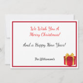 Snow Globeクリスマスファミリーキッズフォト シーズンカード (裏面)